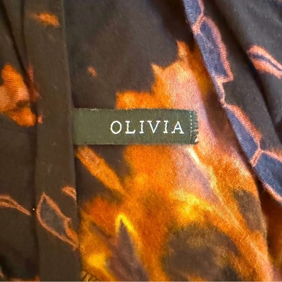 OLIVIA Long sleeve soft tunic top, handkerchief sides, blk, blue, rust XL EXCEL - Picture 8 of 8